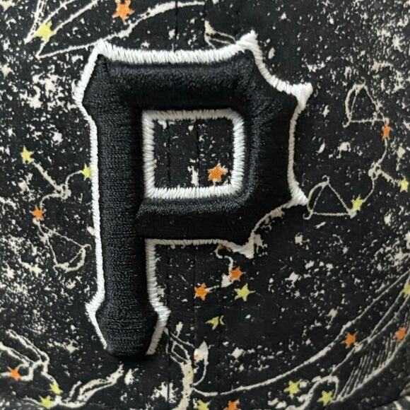 Pittsburgh Pirates MLB 59Fifty Fitted Hat Sz 7.5(59.6cm) Black With Zodiac Signs - Picture 2 of 12